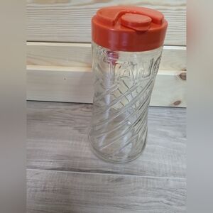 TANG brand Anchor Hocking orange glass pitcher, vintage, drink serveware